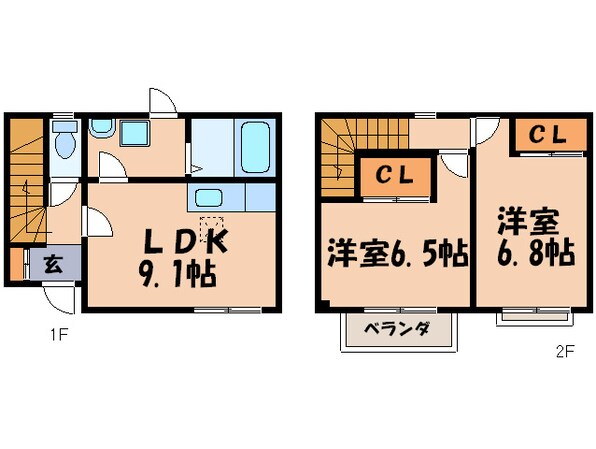 ブランシェ１０４３Ａ棟の物件間取画像